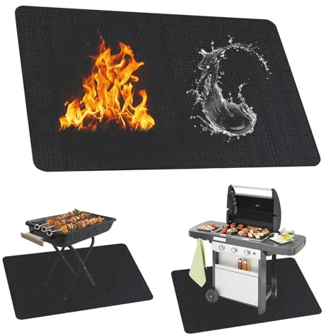 Inscrip Base ignífuga, alfombrilla para barbacoa, protección del suelo, resistente al agua, resistente al fuego, esterilla protectora para el suelo, para barbacoa, para suelo, césped, camping