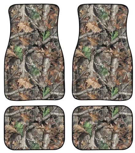 MAALLOP Jagd-Camouflage-Teppich-Bodenmatte für Auto, SUV, LKW, universelle Passform vorne und hinten, 4-teiliges komplettes Set für Männer und Frauen, alle Jahreszeiten