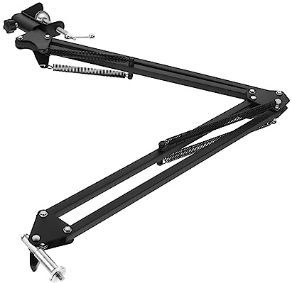 FONDOTIN Soporte de Brazo de Tijera para Escritorio Negro Metal Ajustable