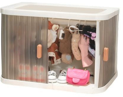 Armoire pliable pour vêtements de poupées - Organisateur de costumes en peluche pour collectionneurs et chambre d'enfant à la maison et au bureau