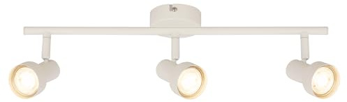 BRILONER - Deckenlampe schwenkbar, GU10 Fassung, max. 9W, Deckenleuchte, Lampe, Wohnzimmerlampe, Schlafzimmerlampe, Küchenlampe, Deckenstrahler, Deckenlampe Wohnzimmer, 47,5 cm, Altweiß