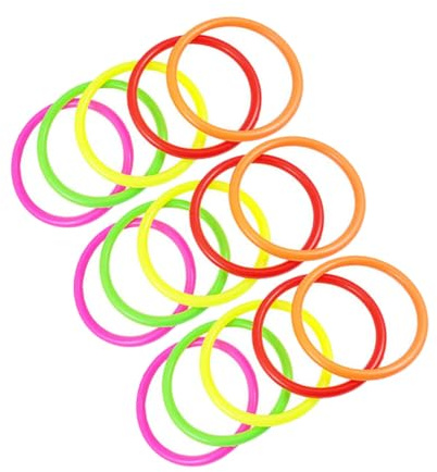 FUNOMOCYA Anneaux de Lancer en Plastique Colorés 15 Pcs, Diamètre 15 Cm, Jeu pour Garçon et Filles, Accessoires de Jeux de Lancer D'anneaux, D'extérieur et Intérieur pour Couleur Aléatoire