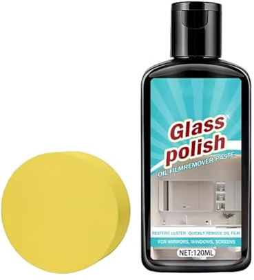 Nettoyant pour portes de douche - 120 ml - Éliminateur de taches longue durée - Pâte de polissage pour nettoyer les fenêtres de douche - Pour fenêtre, miroir, robinet, céramique, acier inoxydable