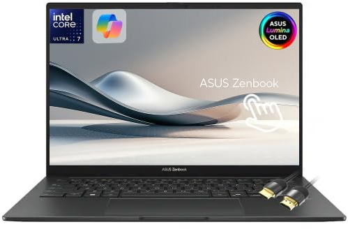 ASUS Zenbook 14’’ Wuxga OLED Touchscreen Laptop, Intel 16-Core Ultra 7 255H, Intel Arc GPU, 16GB LPDDR5 RAM 2TB SSD, Backlit, Thunderbolt 4, WiFi 7, PDG HDMI Cable, US Version KB, Windows 11 Pro