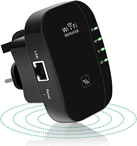 2026 Newest WiFi Extender, WiFi Booster, WiFi Repeater, Covers Up to 3000 Sq.ft and 45 Devices, Internet Booster - with Ethernet Port, Quick Setup, Home Wireless Signal Booster, UK plug (Black2026, S)