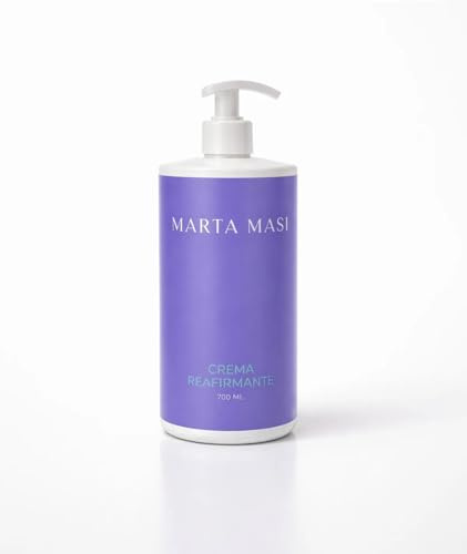 Marta Masi Crema Corporal Reafirmante e Hidratante, 700 ml, con Niacinamida, Vitamina E y Ácido Hialurónico, para Pieles Secas y Deshidratadas, Aroma de Naranja Dulce y Fondo Floral