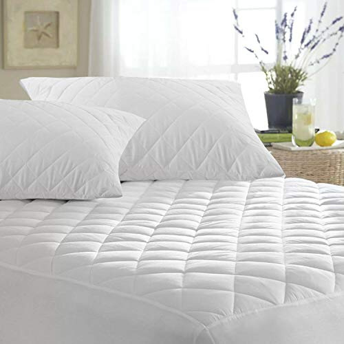 MAS International Ltd Luxury Quilted Mattress Protector Microfiber Fitted 30cm Deep Skirt Soft Touch for Extra Comfort Non Noisy Hotel Quality Anti-Allergy & Breathable Bed Protector - (Double)
