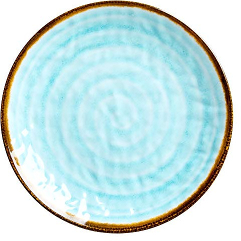 Rice DK Melamine Side Plate - Swirl Print - Aqua
