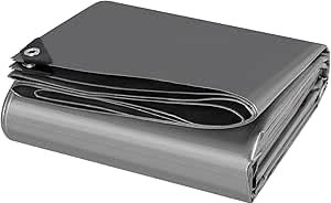 Laneetal Bâche de Protection en Polyéthylène 2x3m 280g/m² PE Bâche Imperméable Ultra Lourde et Résistante Revêtue des Deux côtés avec Oeillets en Aluminium Couverture Étanche pour Jardin，Grau