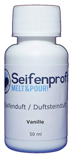 Seifenprofis 50 ml tvåldoft (vanilj) doftolja för tvåltillverkning 100 % veganska badbomber, ljusdoft, rumsdoft, tvålgjutning