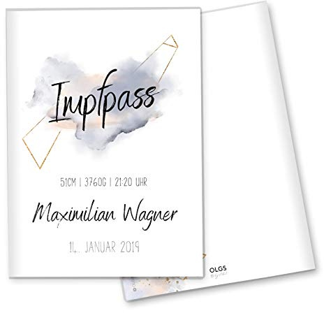 OLGS Impfpass Hülle Splash - Personalisierbare Schutzhülle 9,3 x 13 cm, perfekt für den stilvollen Schutz