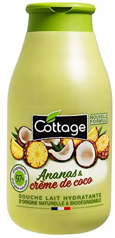 COTTAGE – Doccia Latte Idratante – Ananas e crema di cocco – 97% Ingredienti Di Origine Naturale – Made In France – 250 ml