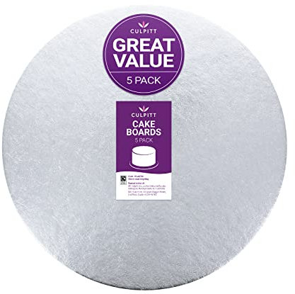 Culpitt CSR4AMZ5 Lot de 5 cartes à gâteau rondes de 10,2 cm, planches à gâteau argentées, 1,8 mm d'épaisseur