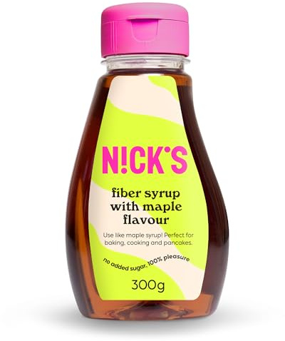 NICKS Fiber syrup au goût de sirop d'érable (300 g) Édulcorant kéto sans sucre ajouté, sans gluten, vegan