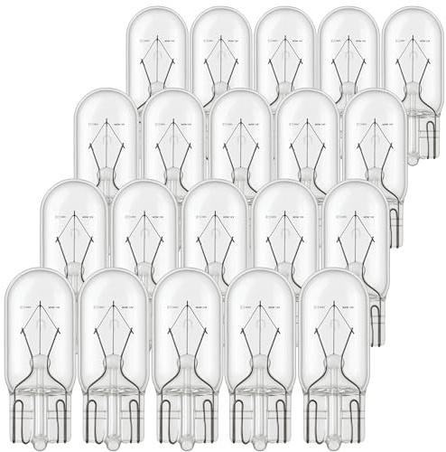 Magnet Pack 20 Ampoules W5W Halogène Wedge 12V 5W Culot T10 W2.1X9.5D Intérieur et Extérieur - Auto et Moto
