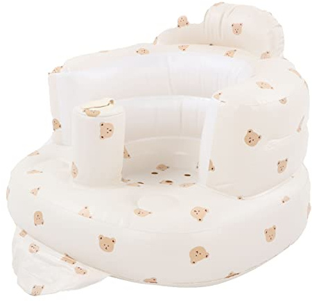 Siège Gonflable pour bébé, Siège de Bain Pliable pour Tout-petits avec Airbag Indépendant et Valve de Anti-fuite, Doux et Facile à Transporter pour la Maison et les voyages.