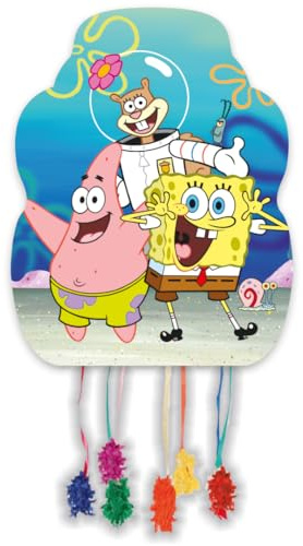 BeenSmile, Geburtstags-Piñata Spongebob Squarepants, Mittelgroße Pinata, Partyzubehör, Pinata zum Befüllen mit Spielzeug oder Leckereien, Dekoration für Kinderpartys, Geburtstage und Feiern