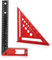 FEETE Righello a triangolo da 180mm + arresto goniometrico da 300mm, righello angolare multifunzionale in alluminio per il fai da te,la lavorazione del legno e i compiti a casa (rosso)L Rafter Square