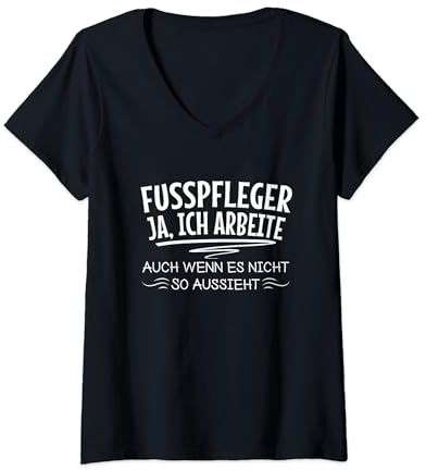 Damen Lustiger Fusspfleger Fußpflege Pediküre Massage Kreativität T-Shirt mit V-Ausschnitt