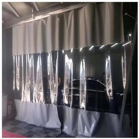 Rygcrud Tenda Trasparente Per Esterni, Pannello Impermeabile In Vinile Del Patio - Telone Divisorio Industriale - Pergola, Garage (Colore : Gray side, Taglia : 2.2x2.2m)