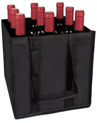 Kaseryao Flaschentasche 9 Flaschen - Faltbare Flaschenträger Flaschenkorb, Flaschenträger, Getränkekorb, Bierträger für Getränke, Bier, Wein, Champagner