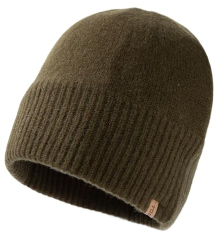 TOP-EX XL/XXL 100% Merinowolle Beanie Mütze, Wintermuetze Wollmütze Herren Damen, Strickmuetze Fisherman Beanie Trawler Mütze Warme Fleece Futter