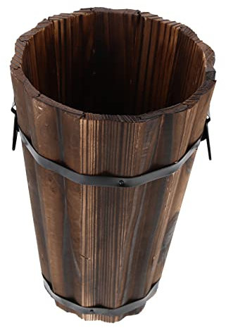 GAROZATION Kreativer Holzblumentopf Im Retro-Stil Robuster Und Atmungsaktiver Pflanztopf Für Sukkulenten Vielseitiger Blumentopf Für Garten Balkon Büro Stilvolles Design Für Drinnen Und