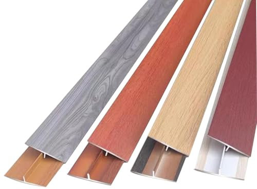 REDEXI Holzböden Ausgleichsprofil Übergangsleiste T-Profil Bodenleiste Türschwelle Abdeckleiste Übergangsprofil, Aluminium Selbstklebend Ausgleichsprofil 4CM Breite(Cherry Wood)