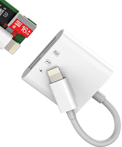 Adaptador lector de tarjetas SD Micro SD a Lightning cargador para iPhone 14 13 12 Pro Tarjetas de memoria para Apple para iPad Card Reader TF Compact Flash Camera Adapter Multiport Portable