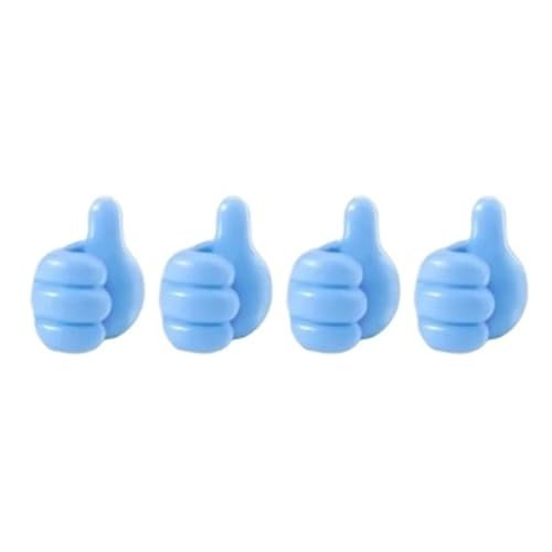4pcs Multifunctional Thumb Wall Hook Cable Holder Self-Adhesive Wall Decoration Hook Home/Office Data Cable Clip Desktop Storage