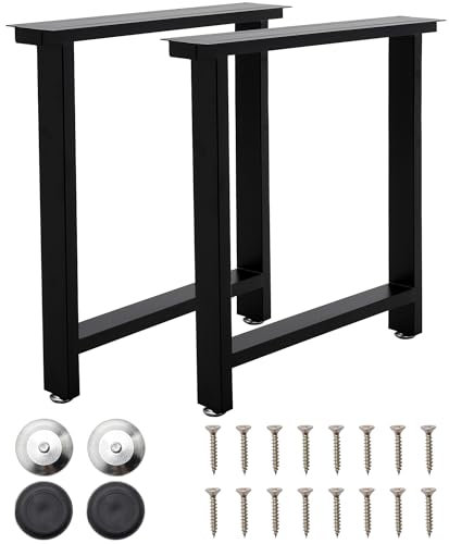 INMOZATA Tischbeine Metall Schwarz 2 Stück Tischgestell Tischkufen mit Verbreiterte Montageplatte für Esstisch Schreibtisch Stizbank 35 x 13 x 40cm, T-Form