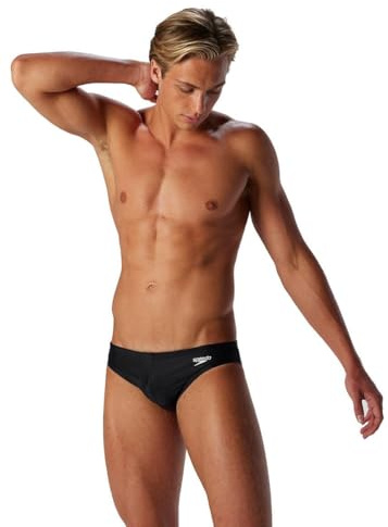 Speedo Men's Solar Brief | Summer Style | Beach Wear | 5cm Coverage Swimwear, Black, 34