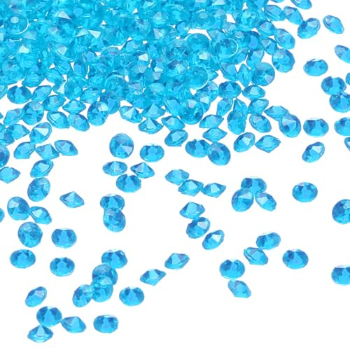 sourcing map 10000 coriandoli finti da spargere sulla tavola per matrimoni, diamanti acrilici, strass, riempitivi per vasi, gemme per artigianato, centrotavola, addio al nubilato, feste (azzurro, 3 mm
