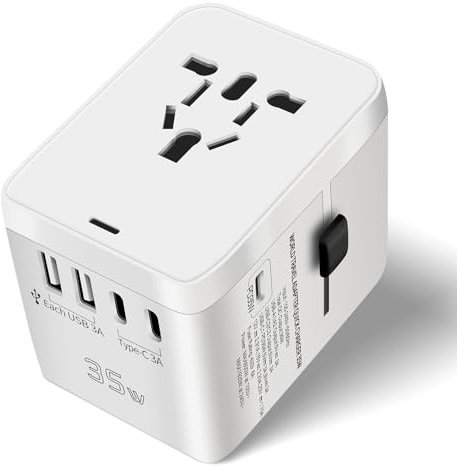 Adattatore Universale da Viaggio, Presa Universale da Viaggio con 3 USB-C(PD 35W) e 2 USB-A e 1 AC, Internazionale Travel Adapter per Americana USA UK Inglese Giappone Australia Tailandia e 224+ Paese
