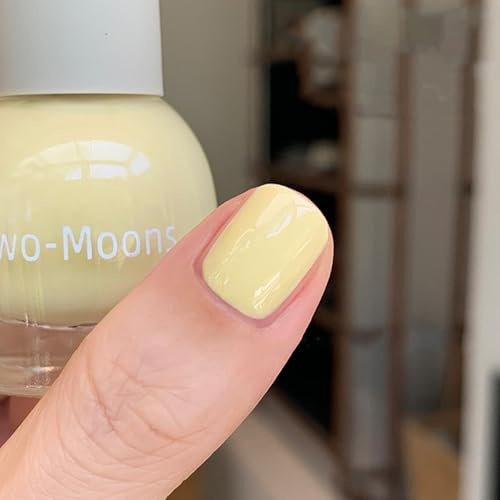 Nail Varnish - Yellow Nail Polish - Quick Dry & Long Lasting Lemon Yellow Nail Varnish - Glossy Water Based Breathable Nail Polish - Chip Resistant No Need Cured for Women DIY Manicure