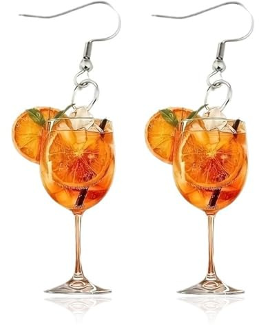 JUKOTA Orangefarbene Ohrringe, Aperol Ohrringe, Dangle, Edelstahl, Poliert, Ovale Steine, 1 Stück, Frauen, Souvenirs, Partys, Valentinstag, Abschlusszeremonien, Geschenk