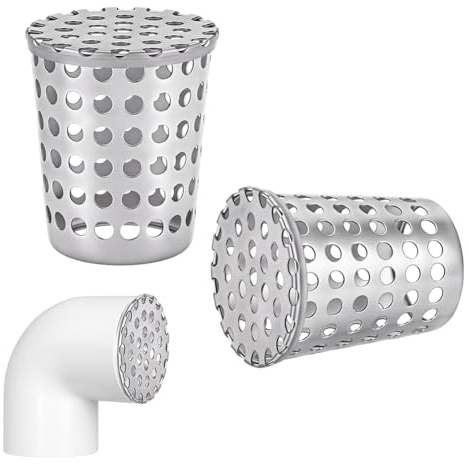 PH PandaHall 2pz Copertura di Sfiato in Rete di Terminazione in Acciaio Tappo di Sfiato Rete Elettrosaldata, Protezione per Sfiato Del Tetto Filtro per Grondaia Scarico Del Tetto, 6x3.9~5.1cm