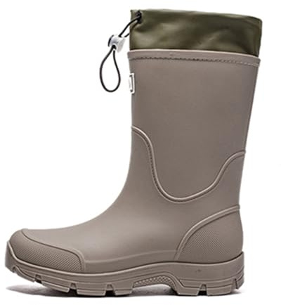 Botas de goma para hombre Mid Calf antideslizantes, impermeables, de goma con suela gruesa, resistentes a la abrasión, zapatos de senderismo para camping, zapatos de uso diario