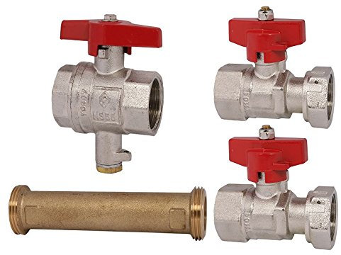 Einbausatz zu Wärmemengenzähler 3/4 Zoll x 130 mm - mit Kugelhähnen