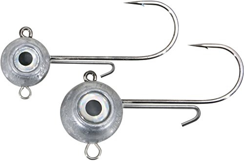 AQUANTIC Big Eye Head Jigkopf, Jighead zum Meeresangeln am 8/0 Haken, mit Stingeröse, großen Augen und Baitholder, passend zu The Sandeel (80g - 2 Stück)