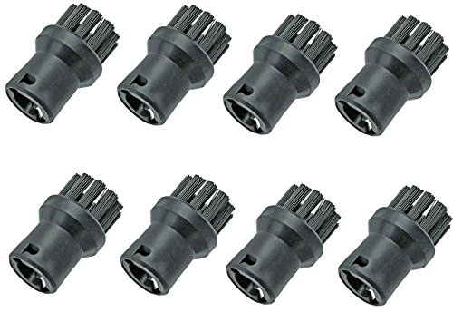 First4spares Round Brush Nozzle to fit Karcher Steam Cleaner | 8 Pack Steam Cleaner Small Round Nylon Brushes