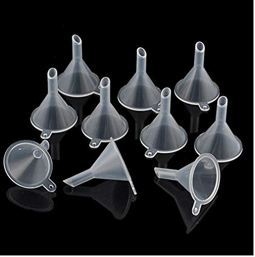 Zonster 10pcs en Plastique Mini Entonnoir pour Le Remplissage de Petits échantillons Parfum émulsion Liquide