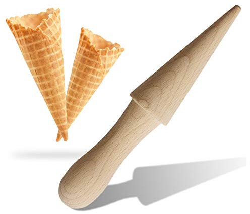 aoory Waffelhorn Holz Pflanzholz Waffeltüten Waffelformer Hörnchen Waffeltütendreher Köstliche Kleine Waffelhorn Eiserhörnchen-Former