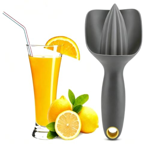 HERCHR Manuelle Zitronenpresse Mit Spritzschutz, Ergonomische Saftpresse Aus Kunststoff, Für Orangen, Zitronen Und Limetten, Spülmaschinenfeste Handpresse Für Frischsaft