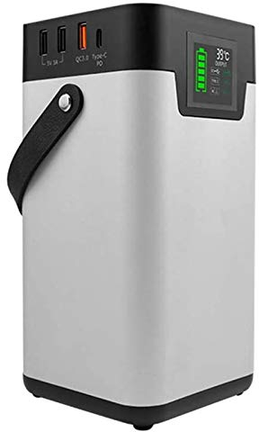 SSCYHT 54600mAh Mobiler Energiespeicher 200W Solargenerator Netzteil mit Reinen Sinuswellen LED Taschenlampe AC/DC/USB/QC 3.0/Typ-C Ausgang für Außen Camping Heim Notfallzwecke,110v