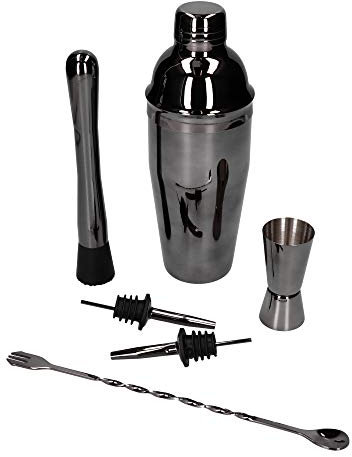 Juego de coctelera de 6 el Cobbler 750 ml Negro Brillante