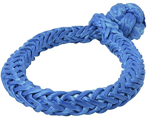 Tiardey 1/2 'X 22 Pouces (55000LBS) Corde de récupération de Route synthétique à Manille Souple Résistance à la Rupture pour la Voile SUV ATV Truck Jeep - Bleu