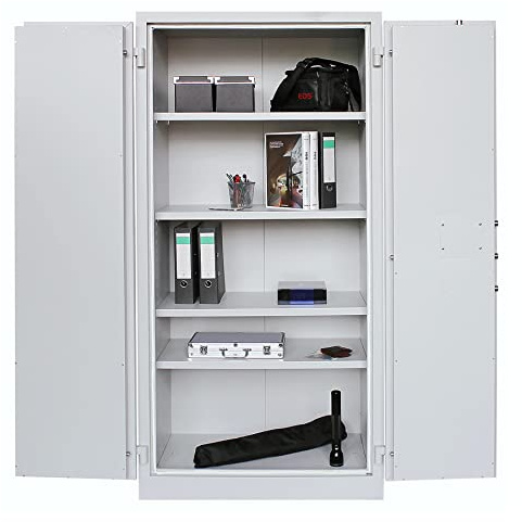 Schrank & Stuhl Sicherheitsschrank | Feuerschutzschrank | Dokumentenschrank 195x95x55, Grau