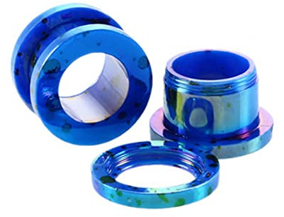 Gualiy 2 STK Tunnel Plug Acryl, Flesh Tunnel Blau Reifen mit Punkt Muster Tunnel Ohrringe