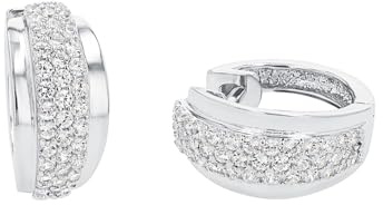 Amor Creolen 925 Sterling Silber Damen Ohrschmuck, mit Zirkonia synth., 1,5 cm, Silber, Kommt in Schmuck Geschenk Box, 2024100